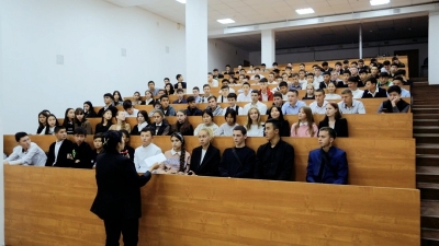 А meeting of first-year students